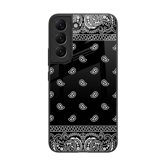 Paisley Black back phone cover | glass case for samsung galaxy s22