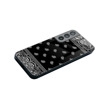 Paisley Black stylish phone case for samsung galaxy s22 | glossy glass and slim fit