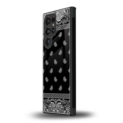 Paisley Black samsung galaxy s23 ultra mobile cover | shockproof glass phone case