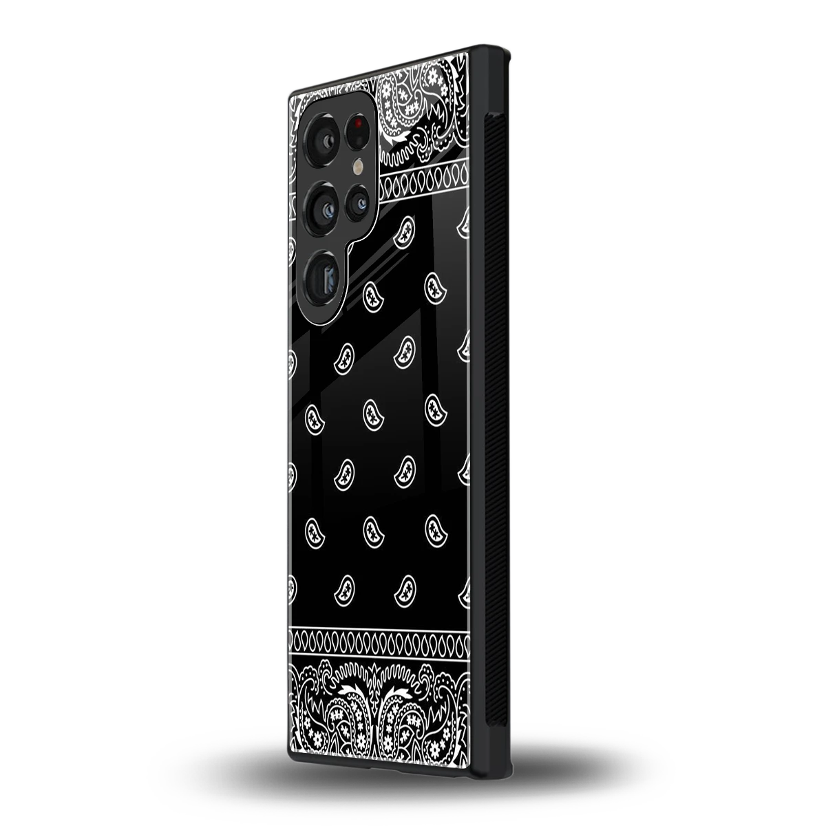 Paisley Black samsung galaxy s24 ultra mobile cover | shockproof glass phone case