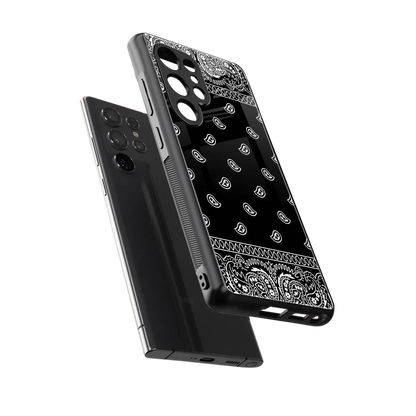 Paisley Black sleek samsung galaxy s25 ultra cover with tempered glass back and TPU edges