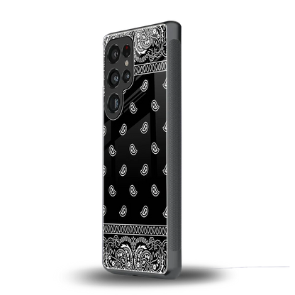 Paisley Black samsung galaxy s25 ultra mobile cover | shockproof glass phone case