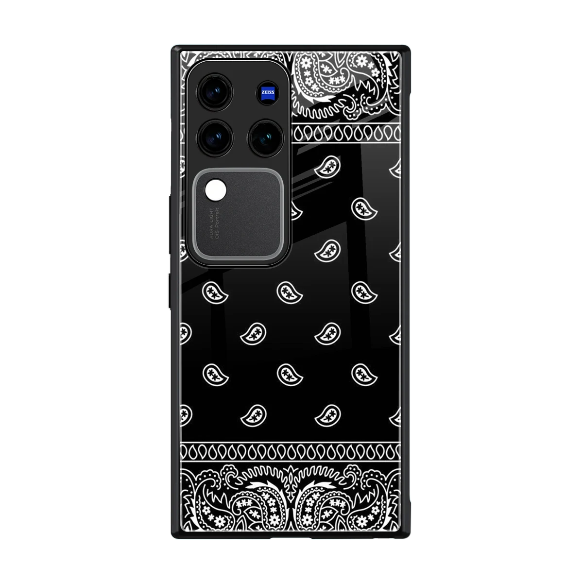 Paisley Black back phone cover | glass case forvivo v30 pro