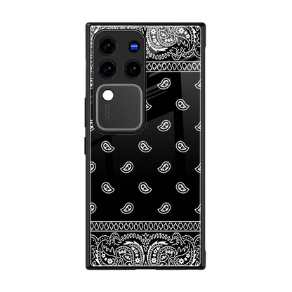 Paisley Black back phone cover | glass case forvivo v30 pro