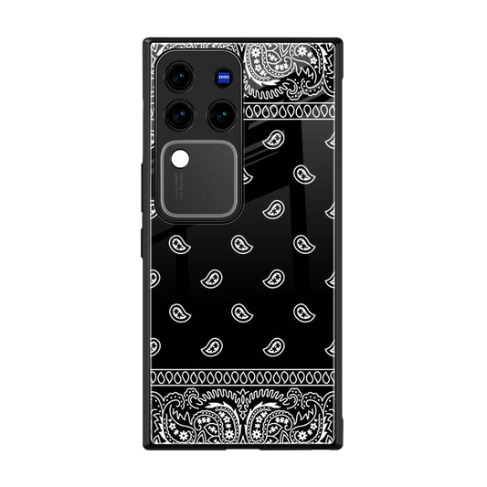 Paisley Black back phone cover | glass case forvivo v30 pro