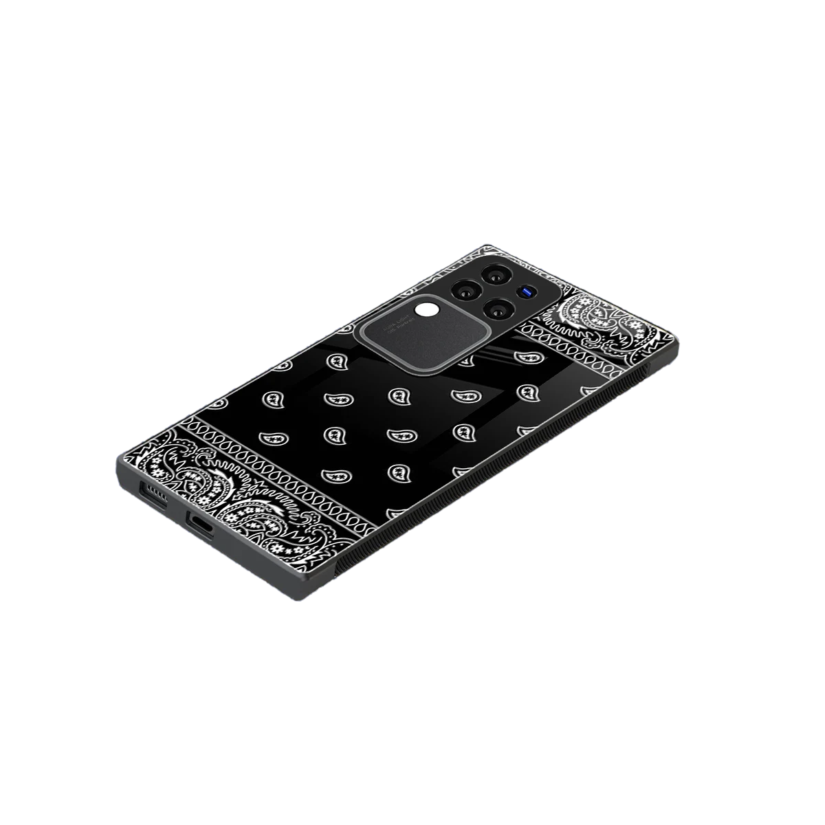 Paisley Black stylish phone case forvivo v30 pro | glossy glass and slim fit
