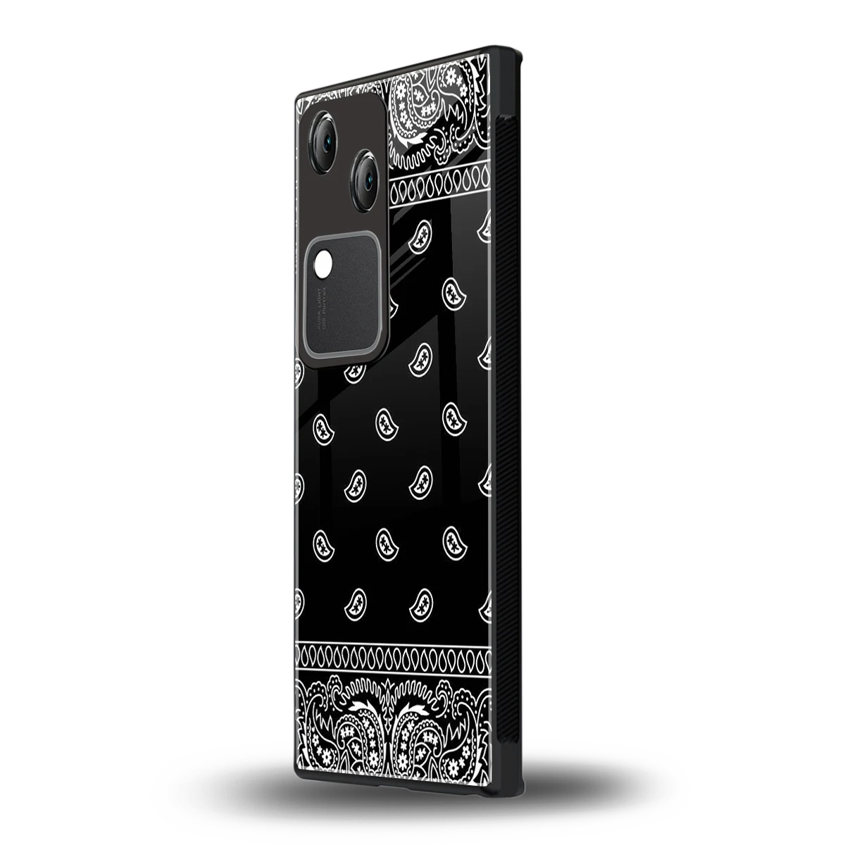 Paisley Black vivo v30 mobile cover | shockproof glass phone case