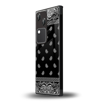 Paisley Black vivo v30 mobile cover | shockproof glass phone case