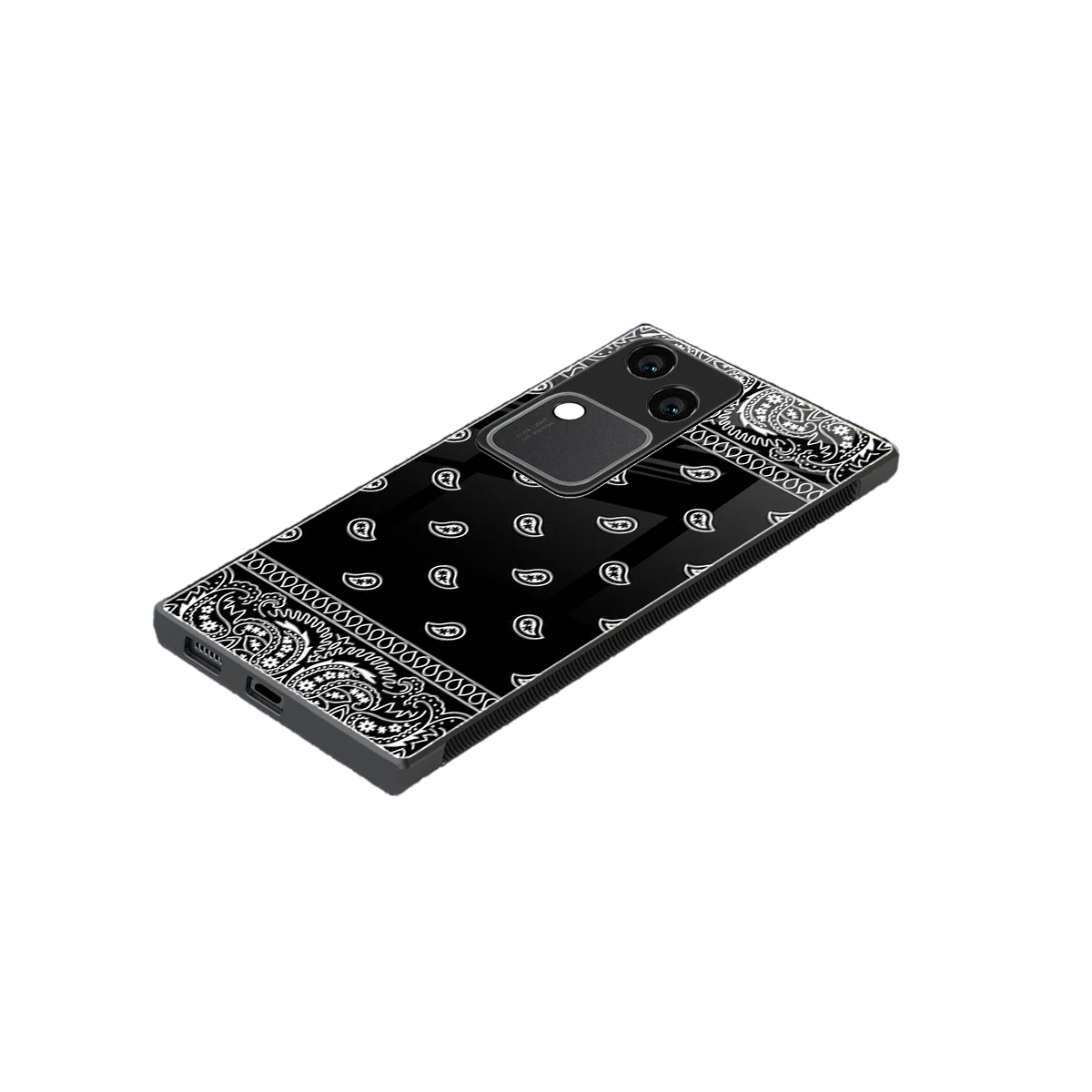 Paisley Black stylish phone case for vivo v30 | glossy glass and slim fit