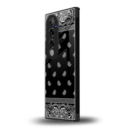 Paisley Black vivo v40 pro mobile cover | shockproof glass phone case