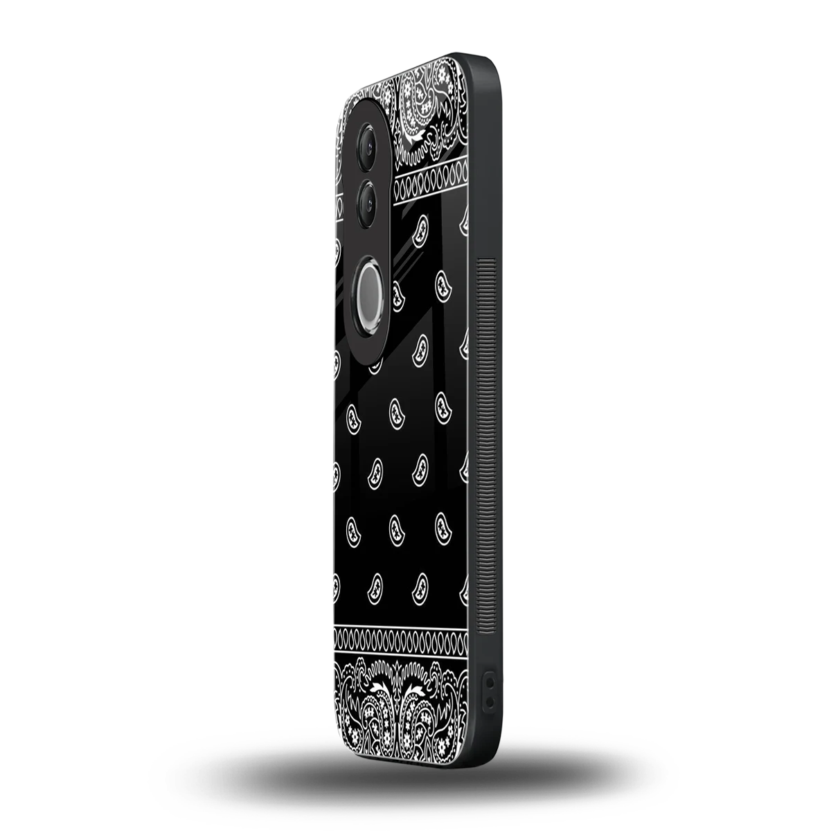 Paisley Black vivo v50 mobile cover | shockproof glass phone case