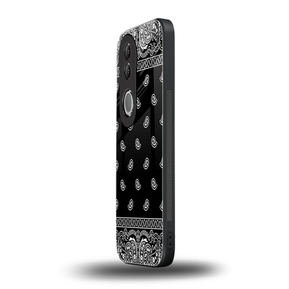 Paisley Black vivo v50 mobile cover | shockproof glass phone case