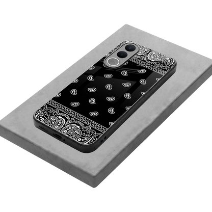 Paisley Black stylish phone case for vivo v70 fe | glossy glass and slim fit