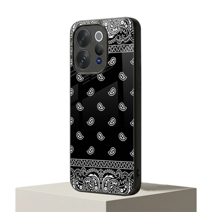 Paisley Black vivo v70 mobile cover | shockproof glass phone case