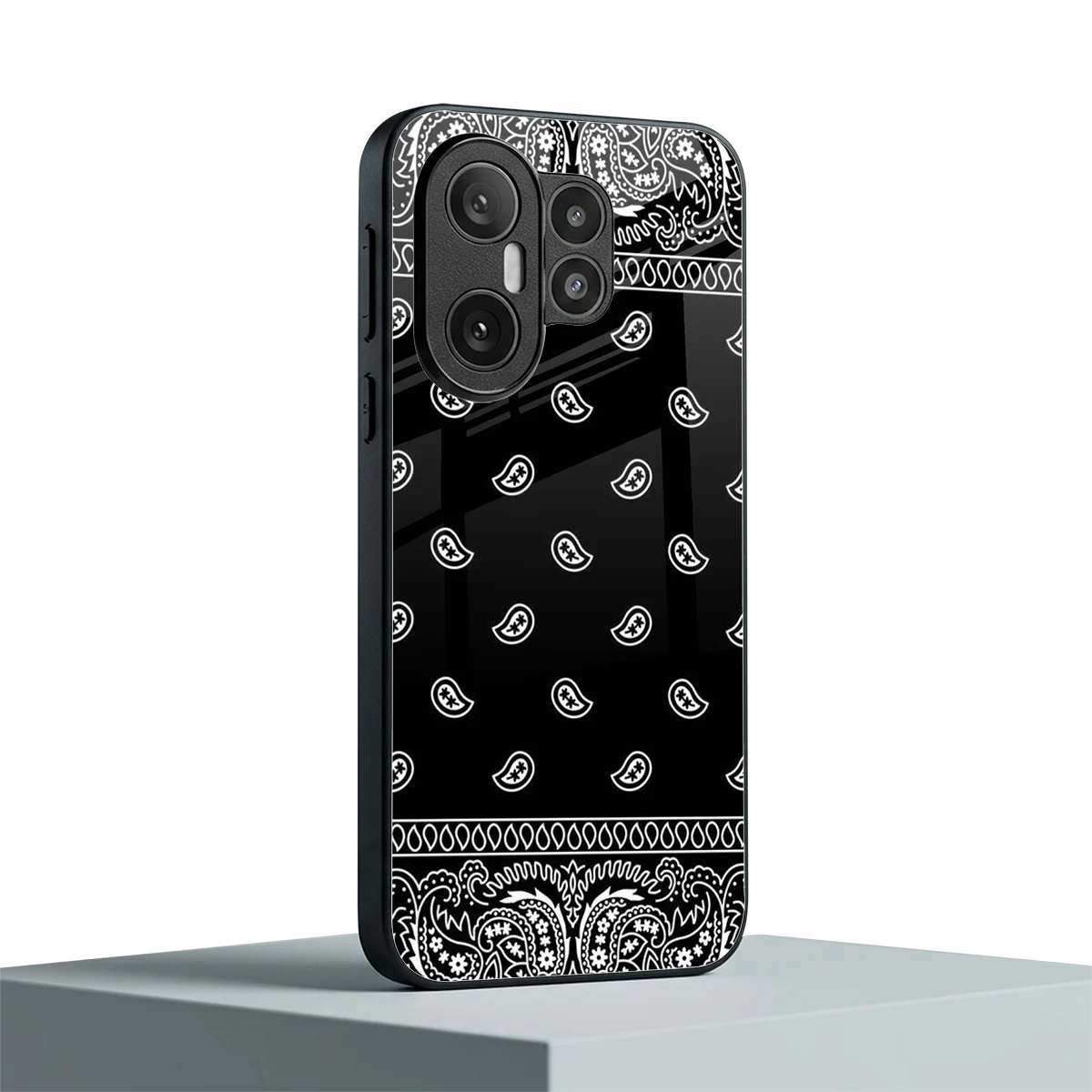 Paisley Black vivo x200 fe mobile cover | shockproof glass phone case