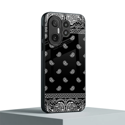 Paisley Black vivo x200 fe mobile cover | shockproof glass phone case