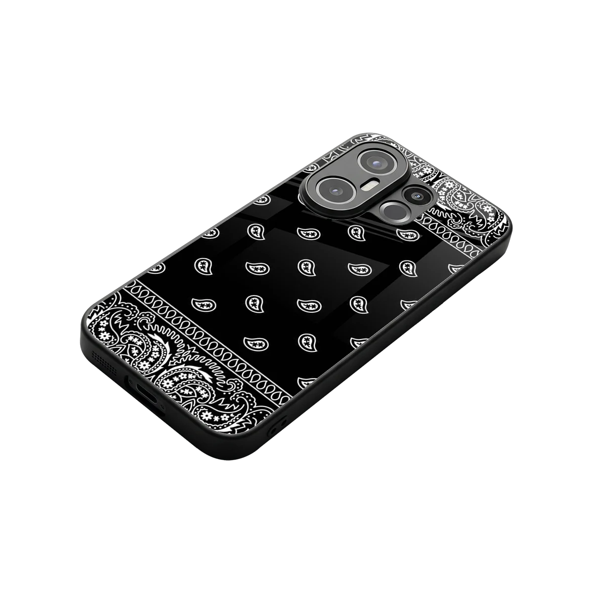 Paisley Black stylish phone case for vivo x200 fe | glossy glass and slim fit