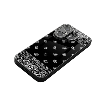 Paisley Black stylish phone case for vivo x200 fe | glossy glass and slim fit