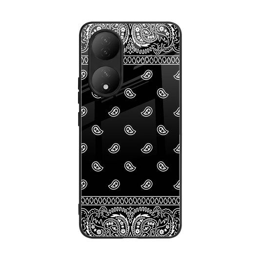 Paisley Black back phone cover | glass case for Vivo-y100