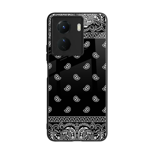 Paisley Black back phone cover | glass case for vivo y16