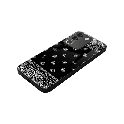 Paisley Black stylish phone case for vivo y200 5g | glossy glass and slim fit