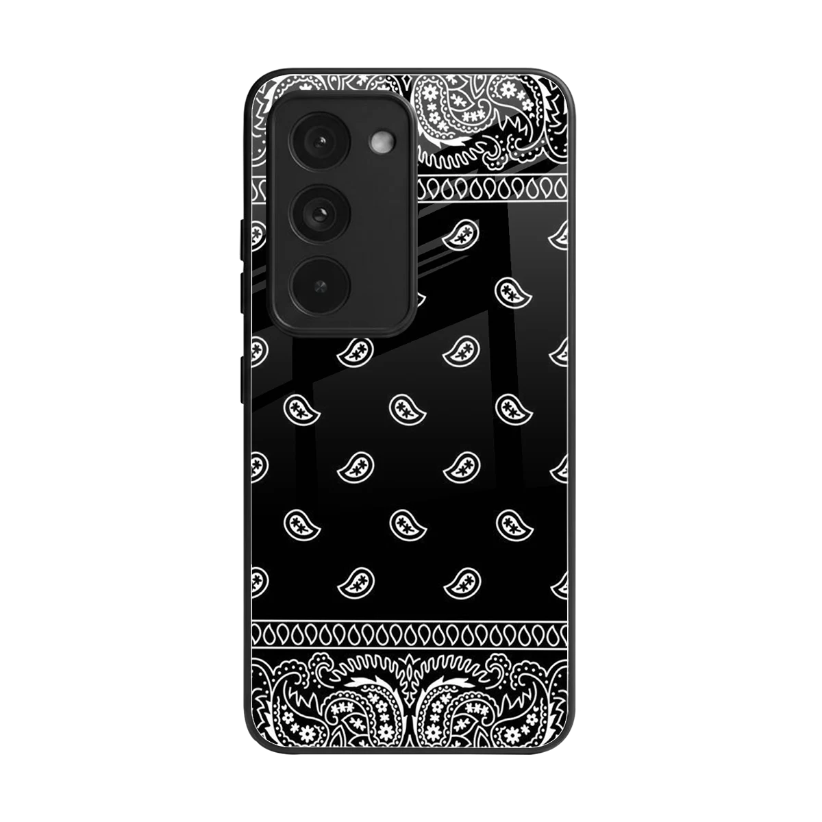 Paisley Black back phone cover | glass case for redmi 15 5g