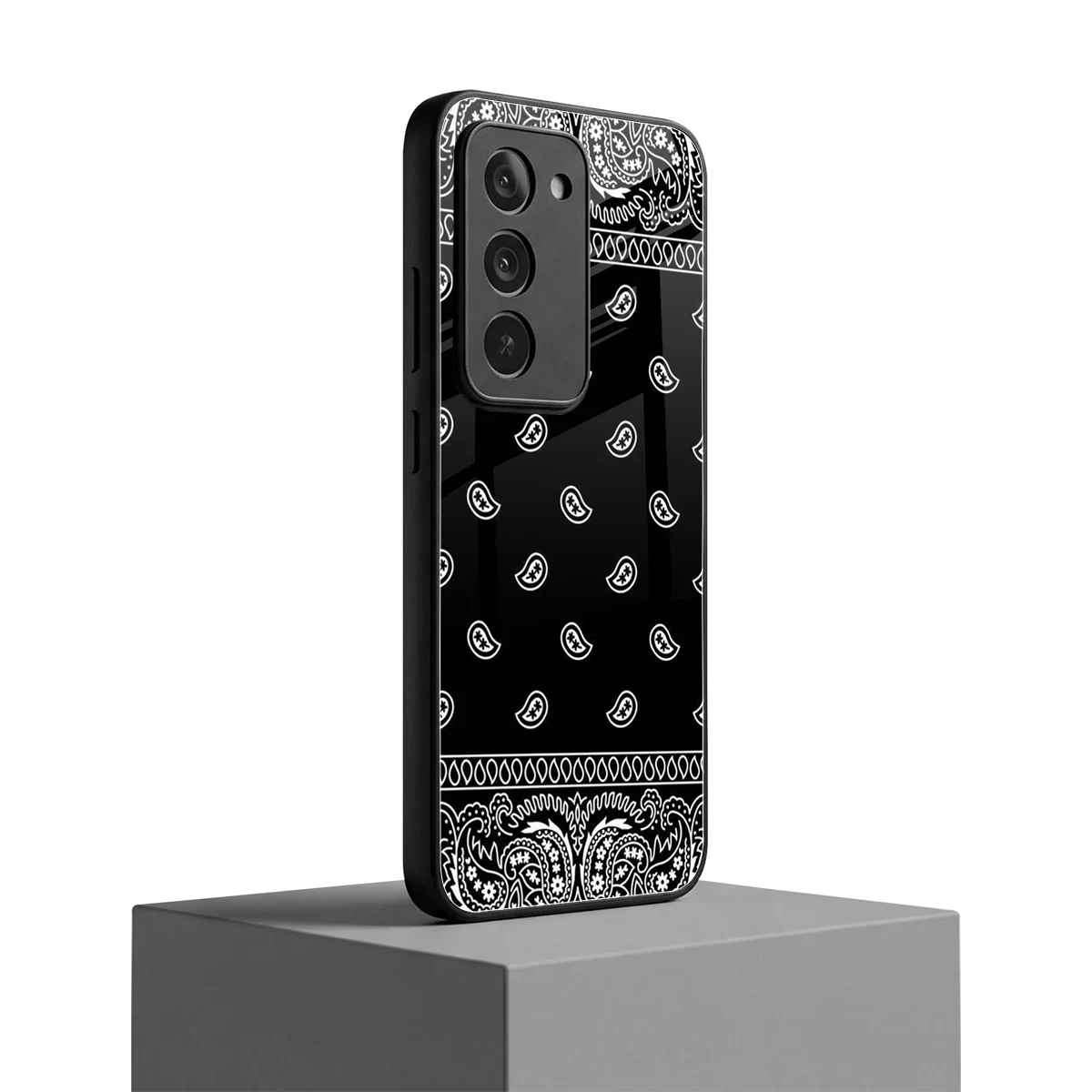 Paisley Black redmi 15 5g mobile cover | shockproof glass phone case