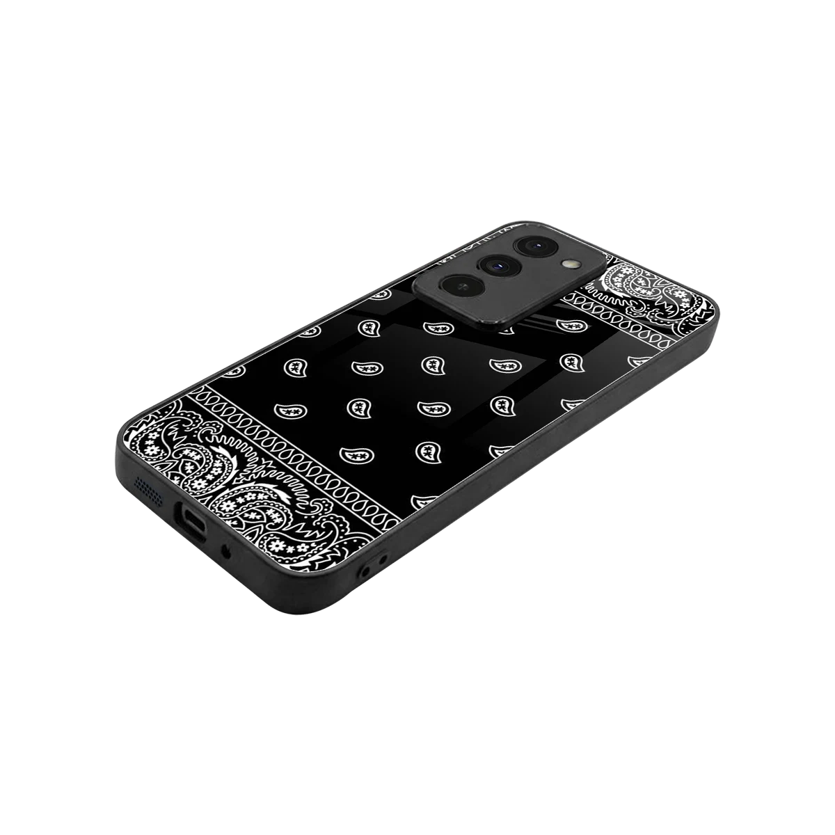 Paisley Black stylish phone case for redmi 15 5g | glossy glass and slim fit