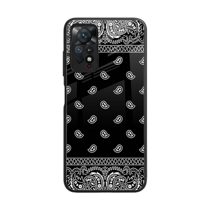 Paisley Black back phone cover | glass case for redmi note 11 pro