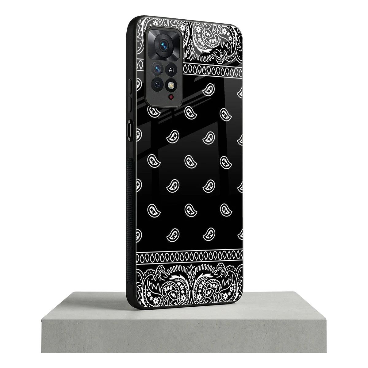 Paisley Black redmi note 11 pro mobile cover | shockproof glass phone case