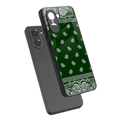 Paisley Green sleek oneplus nord ce5 5g cover with tempered glass back and TPU edges