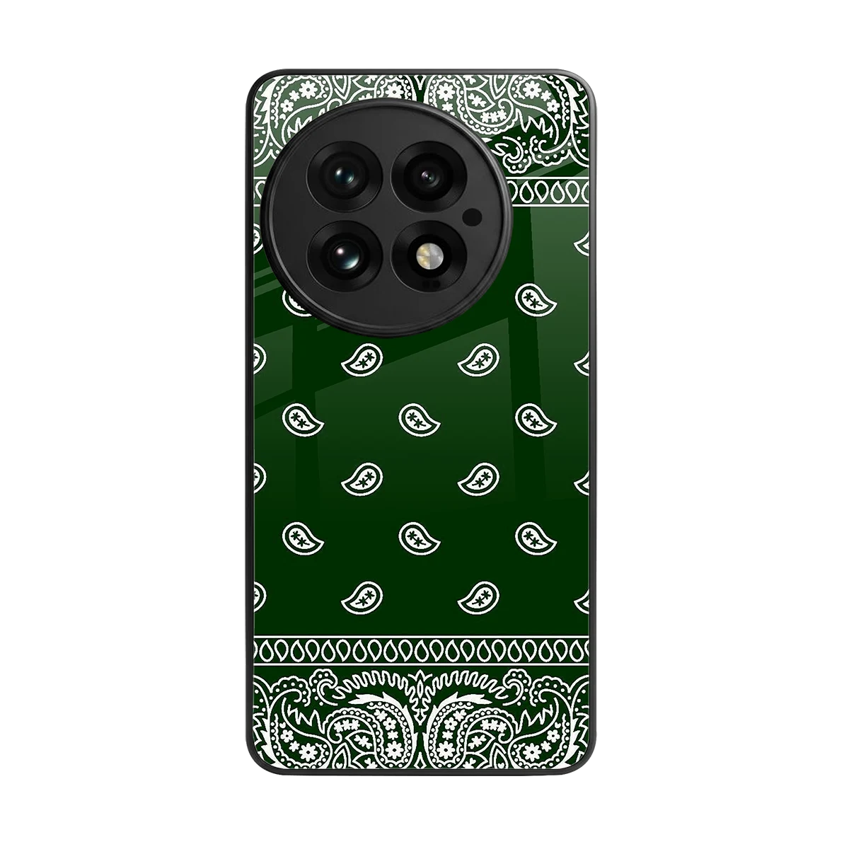 Paisley Green back phone cover | glass case for oneplus 13