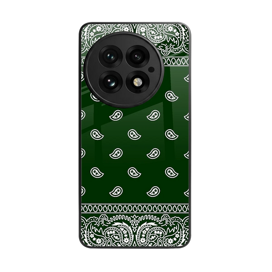 Paisley Green back phone cover | glass case for oneplus 13