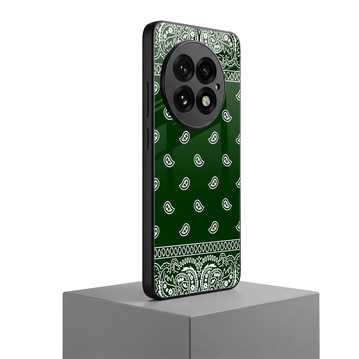 Paisley Green oneplus 13 mobile cover | shockproof glass phone case