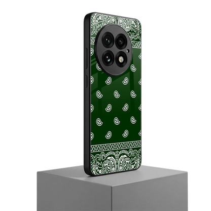 Paisley Green oneplus 13 mobile cover | shockproof glass phone case