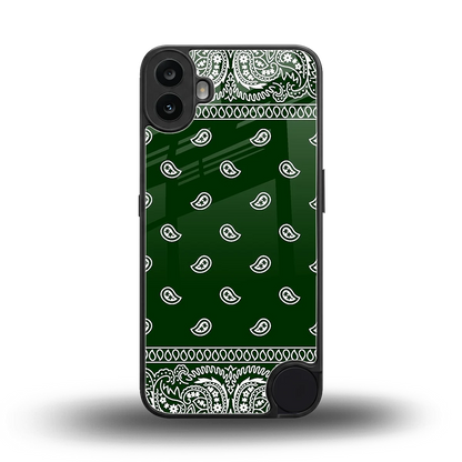 Paisley Green back phone cover | glass case for cmf nothing phone 1