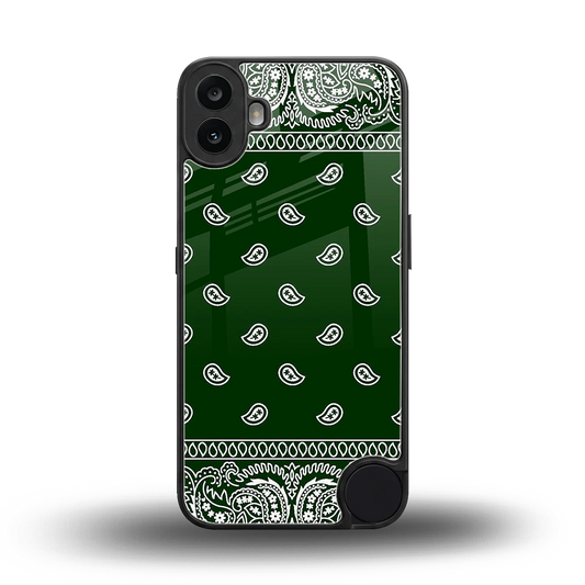 Paisley Green back phone cover | glass case for cmf nothing phone 1