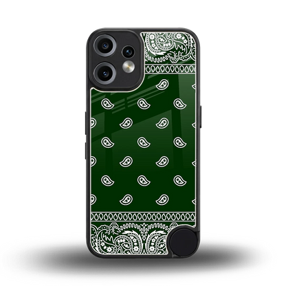 Paisley Green back phone cover | glass case for cmf nothing phone 2 pro