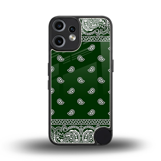 Paisley Green back phone cover | glass case for cmf nothing phone 2 pro