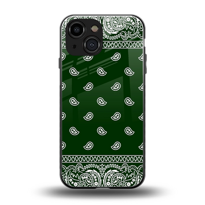 Paisley Green back phone cover | glass case for iphone 13 mini