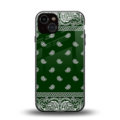 Paisley Green back phone cover | glass case for iphone 14
