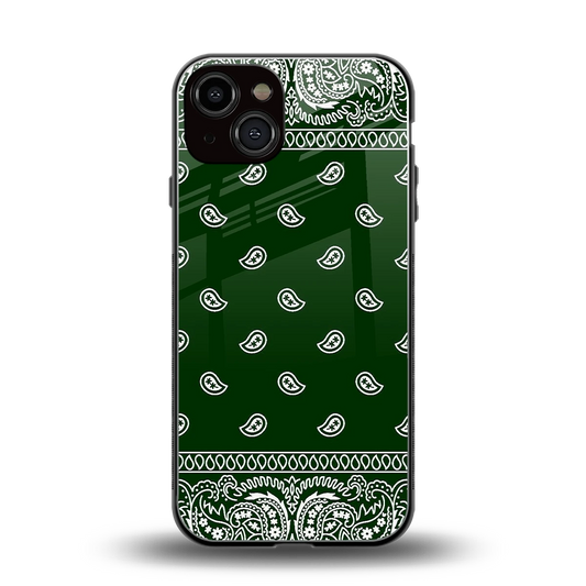 Paisley Green back phone cover | glass case for iphone 14