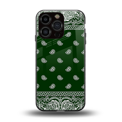Paisley Green back phone cover | glass case for iphone 16 pro