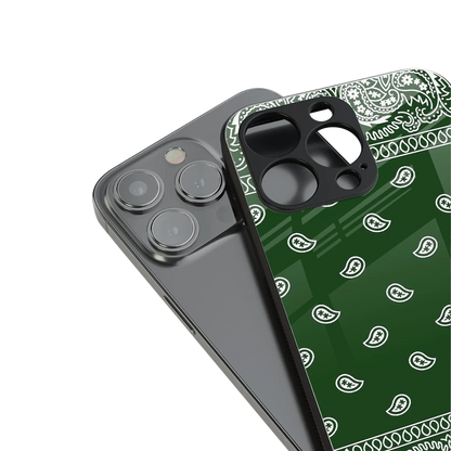 Paisley Green stylish phone case for iphone 15 pro | glossy glass and slim fit