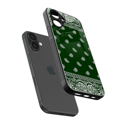 Paisley Green Phone Case for Iphone 16 | Glass Case