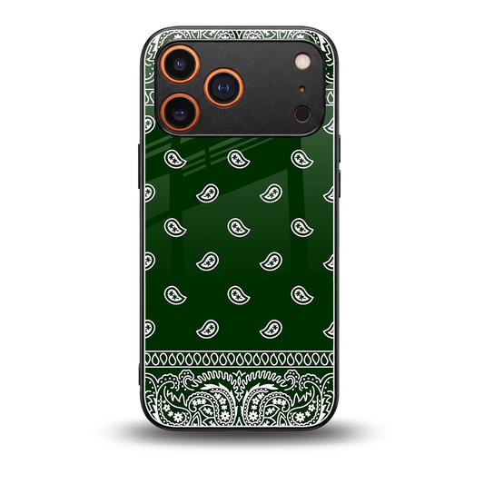 Paisley Green back phone cover | glass case for iphone 17 pro max