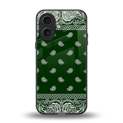 Paisley Green back phone cover | glass case for iphone 17