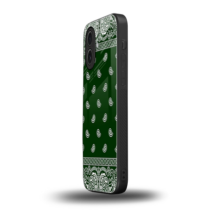 Paisley Green iphone 17 mobile cover | shockproof glass phone case