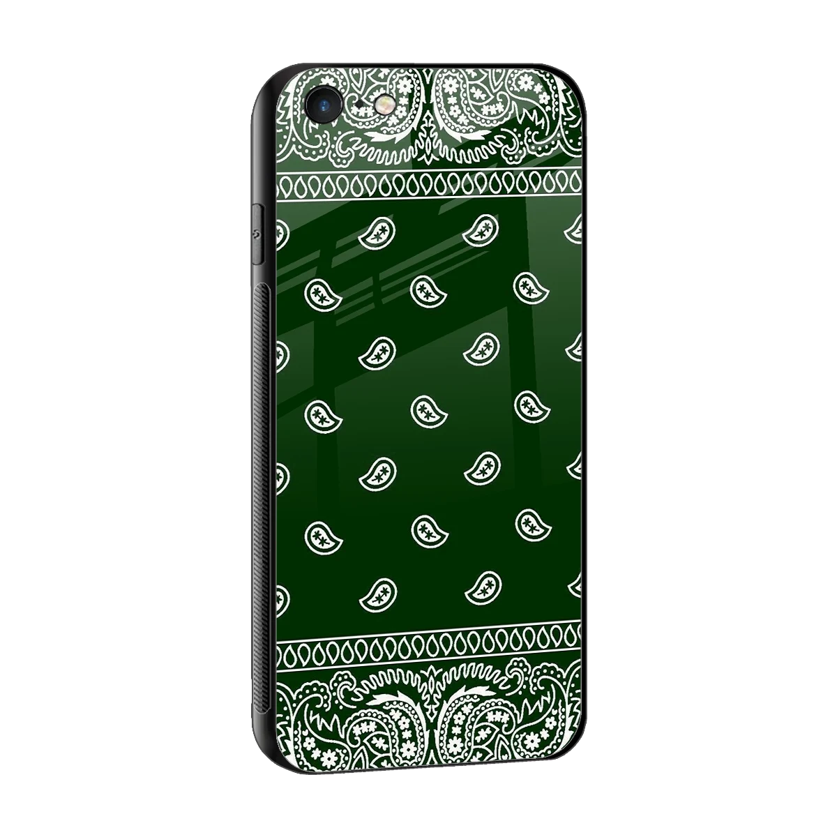 Paisley Green sleek iphone 6 cover with tempered glass back and TPU edges