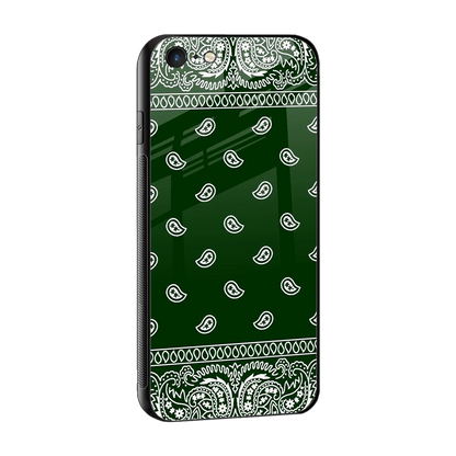 Paisley Green sleek iphone 6s plus cover with tempered glass back and TPU edges